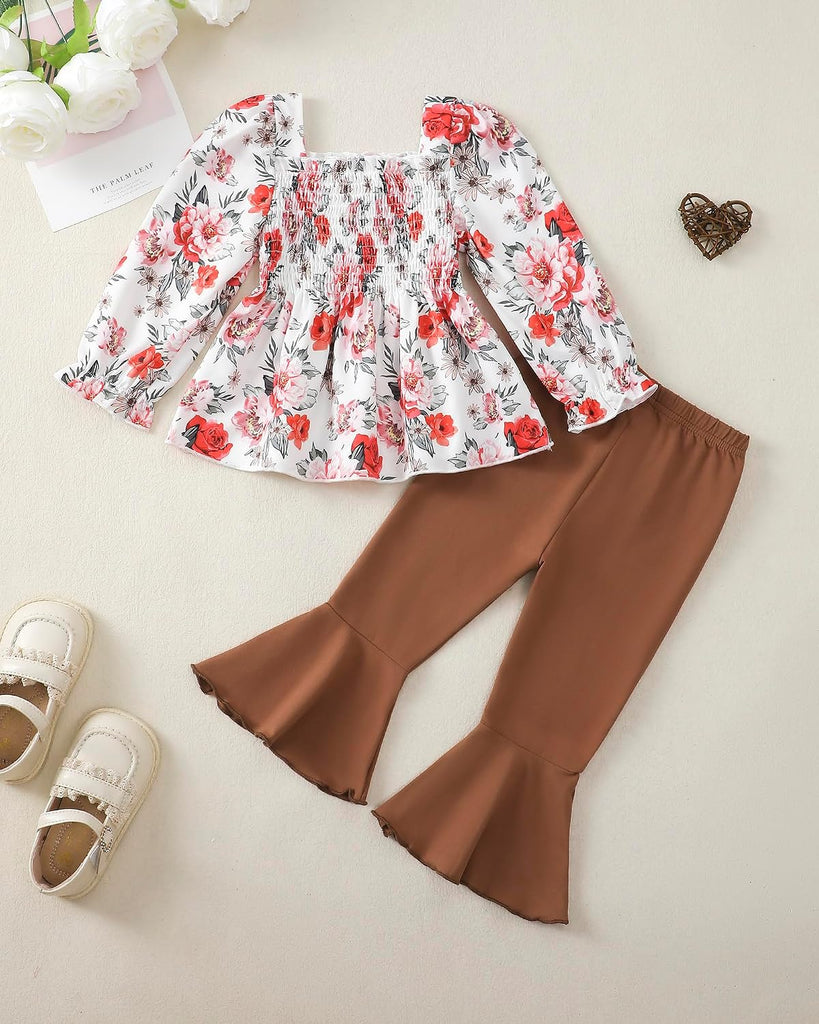 Baby Girl Clothes Toddler Girl Outfits Fall Winter Long Sleeve T Shirts Top Flare Leggings Pants Kids Clothing