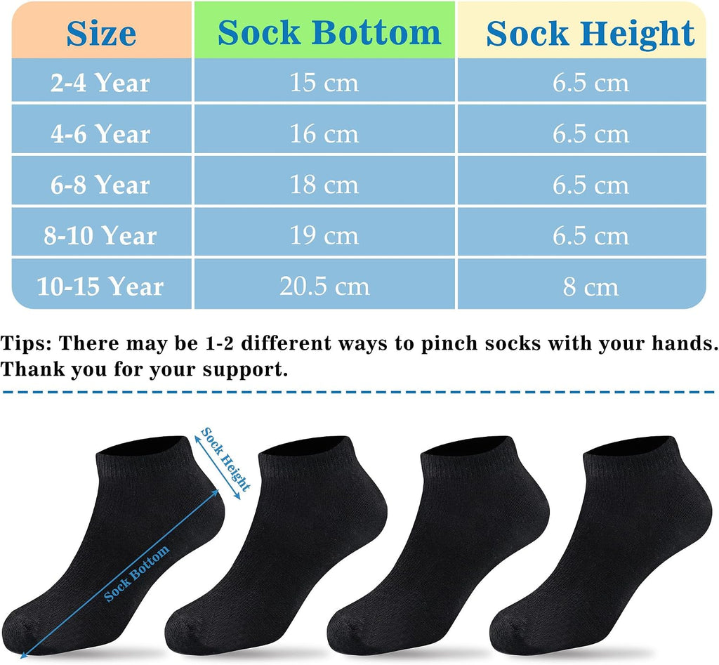 Kids Socks 20 Pairs Ankle Socks for Kids Boys Girls Old