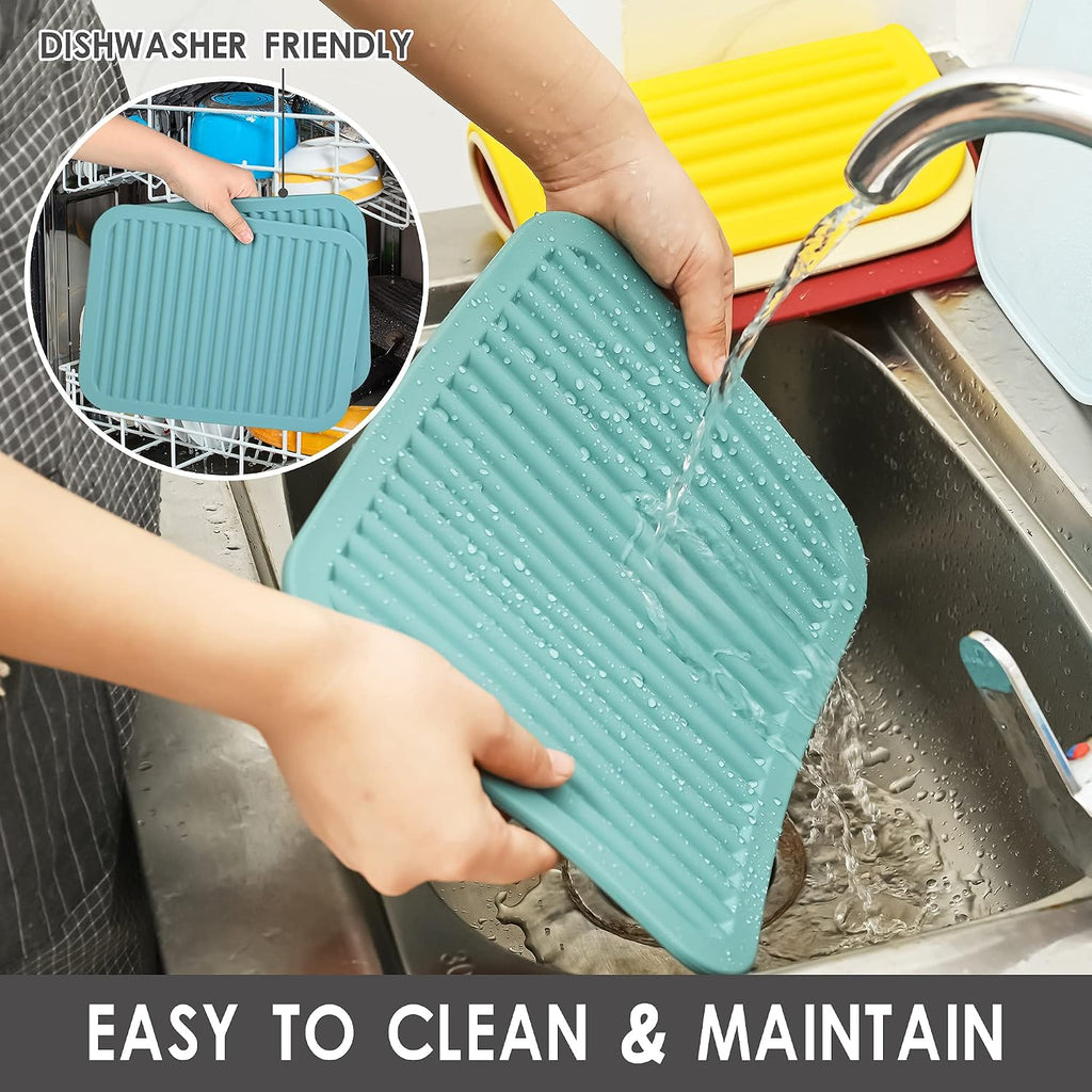 Silicone Trivets for Hot Dishes, for Hot Pots and Pans, Silicone Pads Mat Set, Heat Resistant Placements, Small Dish - Set of 2