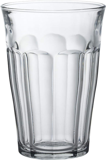 Tempered Glass, Made In France Picardie Clear Tumbler, Set of 6, 12.62 oz.