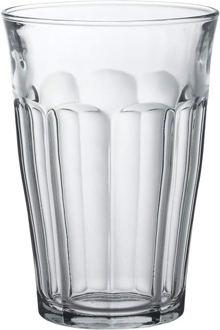 Tempered Glass, Made In France Picardie Clear Tumbler, Set of 6, 12.62 oz.