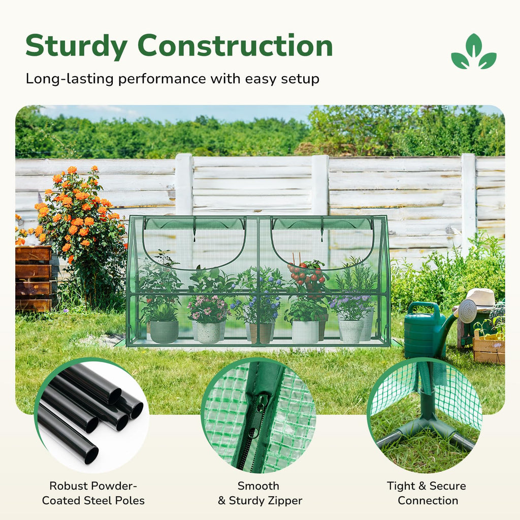 3X3X6 Small Greenhouse, Durable PE, Waterproof & UV Protected