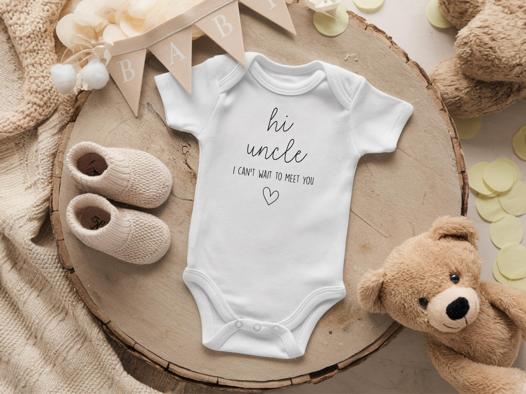 Hi Uncle I Can't Wait To Meet You Pregnancy Announcement Infant Bodysuit - Surprise Gift For Uncle, Brother, Brother