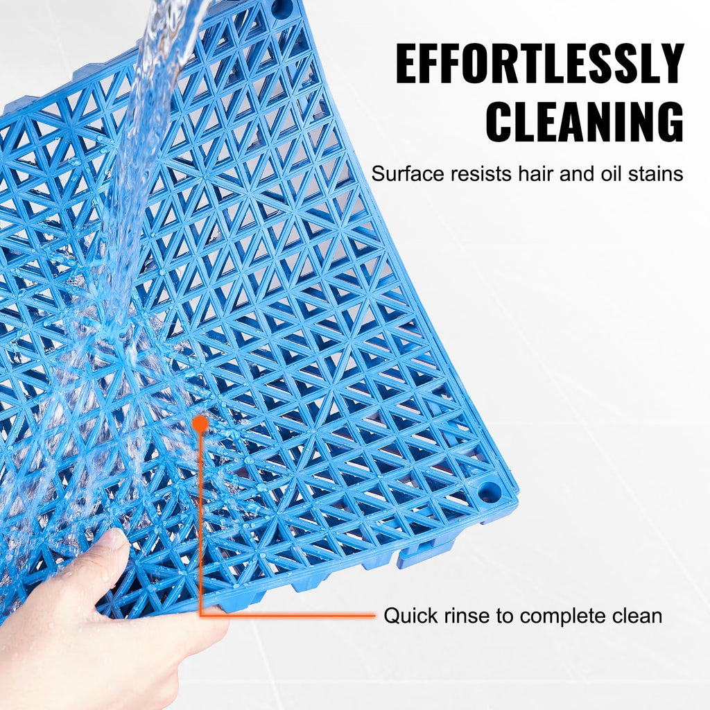 Interlocking Tiles 55 PCS Blue, Drainage Tile 12x12x0.5 Inches, Outdoor Floor Interlocking Deck Tile, Flooring for