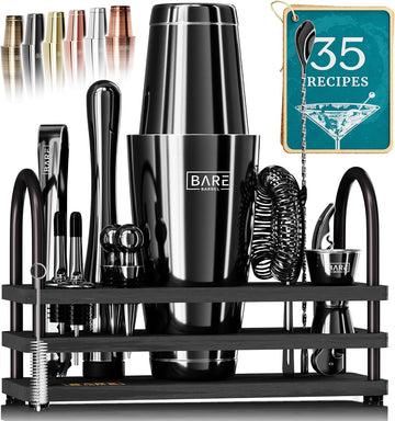 Mixology Bartender Kit Bar Set | 14-Piece Cocktail Shaker Set | Martini Barware Mixing Tools Bartending | 35 Recipe - Set of 14