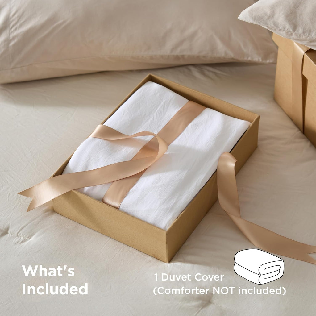 Duvet Cover Queen Only - Prewashed Cotton-Like Polyester Extra Soft All Season Bedding, Includes 1 Duvet Cover 90x90