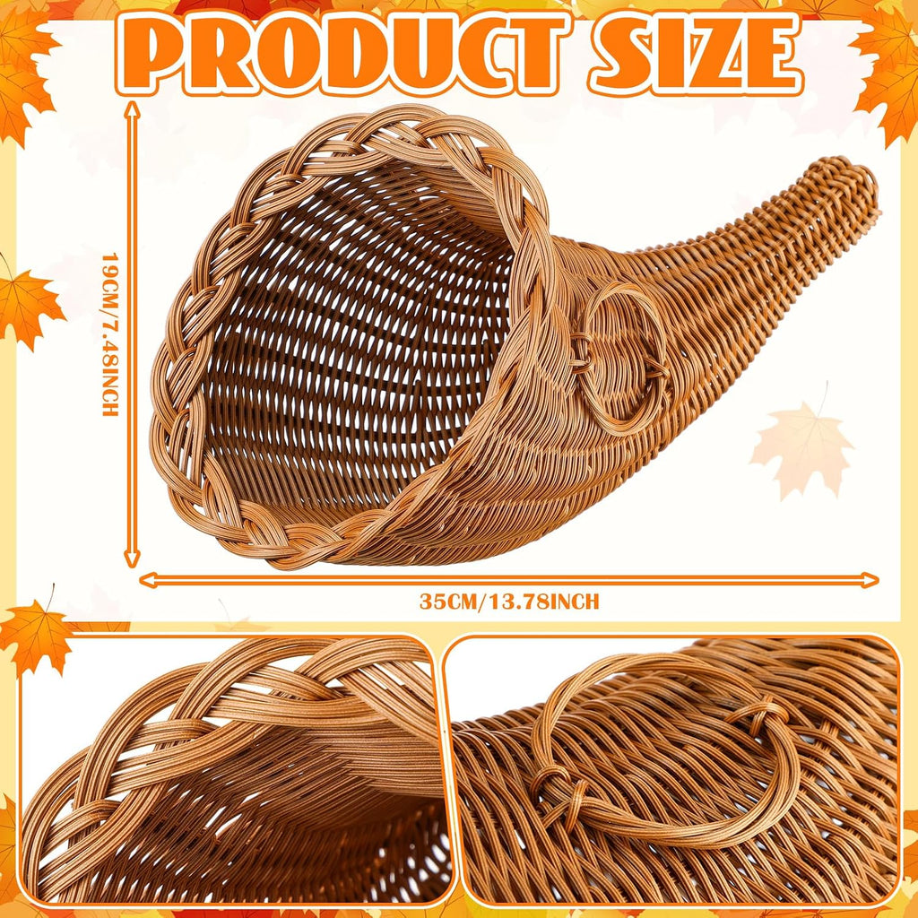 Fall Cornucopia Centerpiece Set with Leaves Pumpkin,Elegant