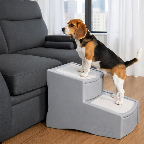 Pet Gear Easy Step II Pet Stairs, 2 Step for Cats/Dogs up to 150 Pounds, Portable, Removable Washable Carpet Tread