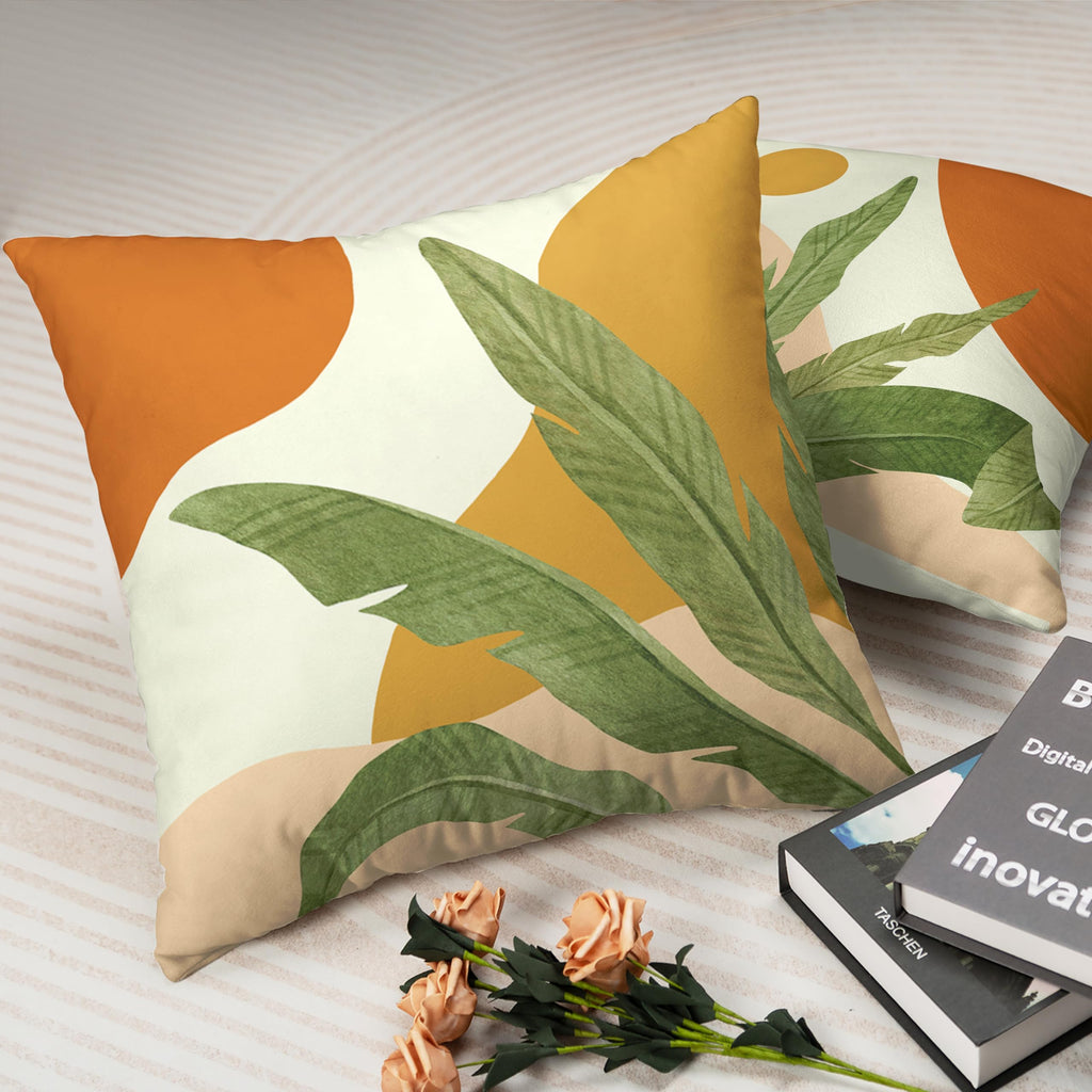 Boho Abstract Pillow Covers Tropical Leaf Throw Pillow Case Palm Tree Modern Decorative Cushion Case 22x22 Home Decor