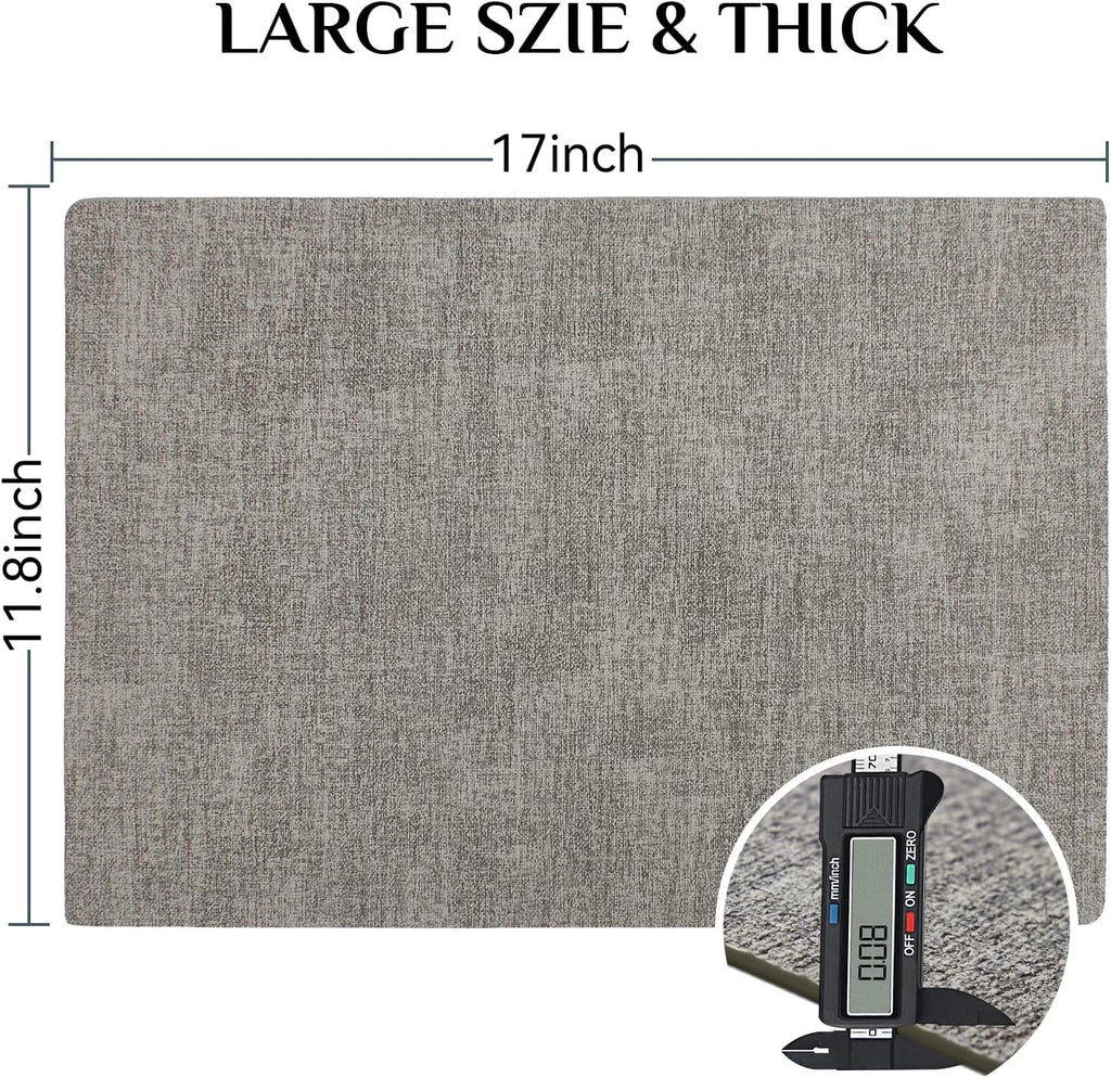 Vinyl Placemats - Faux Leather Heat Resistant Place Mats, 100% Waterproof Oilproof Wipe Clean Table Mats - Set of 4