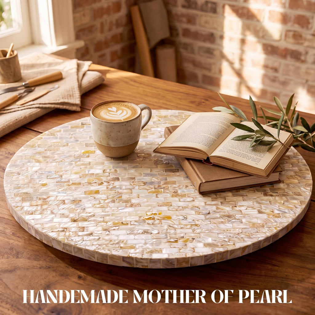 20 Inch Mother of Pearl Lazy Susan for Table Top Turntable