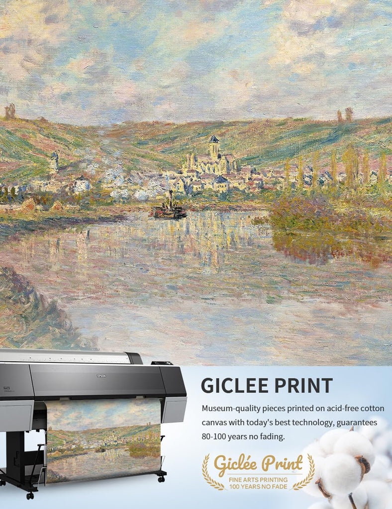 Claude Monet Wall Art Framed, Late Afternoon 1880, Image Size 24x20 in
