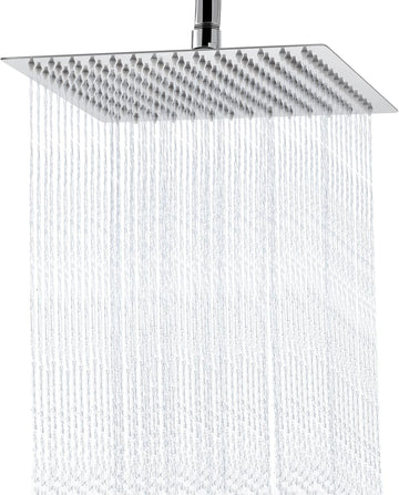 Rain Shower Head - 10 Inch High Pressure Shower Heads 304 Stainless Steel Ultra Thin Square Showerhead Pressure