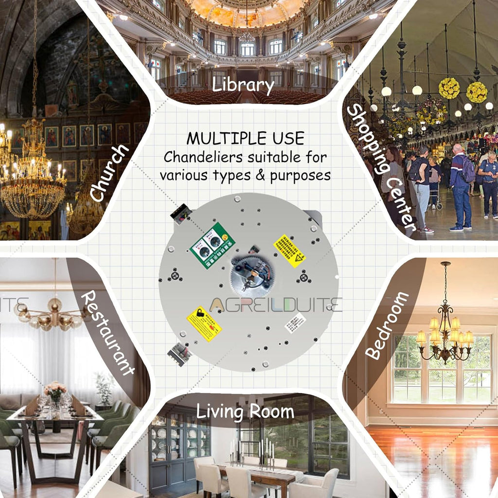 330 lb Motorized Chandelier Lift System with Remote Control, Commercial Grade – Mid-Capacity