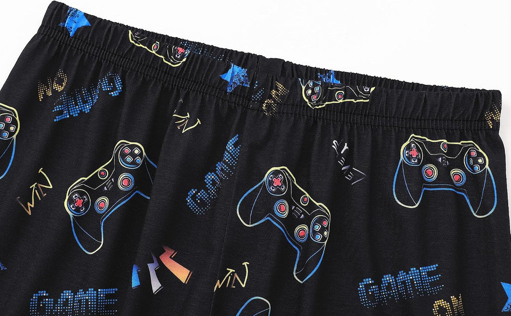 Boys Pajamas Novelty Prints Button-Up Short Sleeve Set