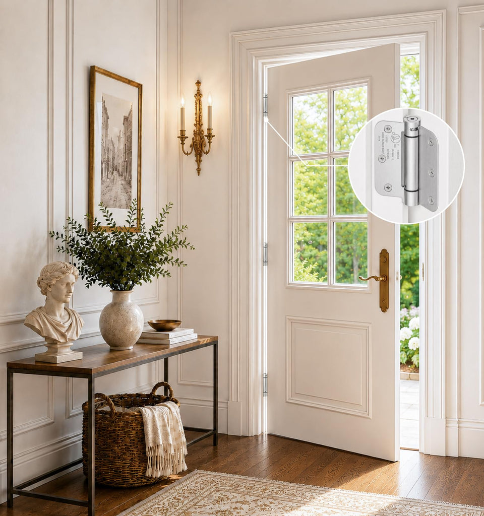3-Pack Self Closing Door Hinges, 3.5 Inch Spring Loaded Door Hinges