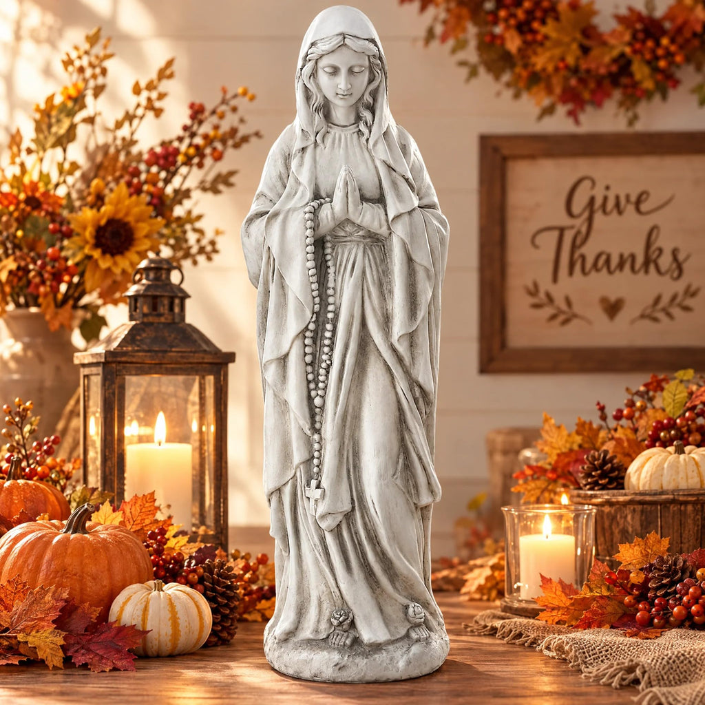 Virgin Mary Praying Statue, Large 30inch Outdoor Religious Sculpture