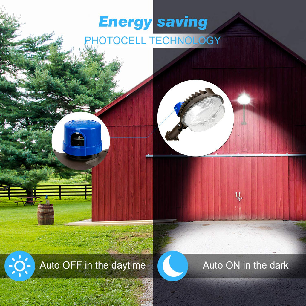 2 Pack 120W LED Barn Light Dusk to Dawn Outdoor Security Flood Light