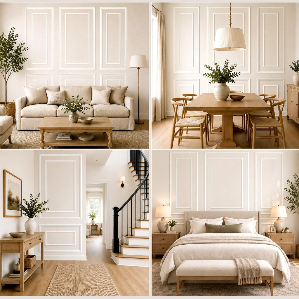 3 Set Peel and Stick Wall Molding Kit, Wainscoting Panels for Interior Wall