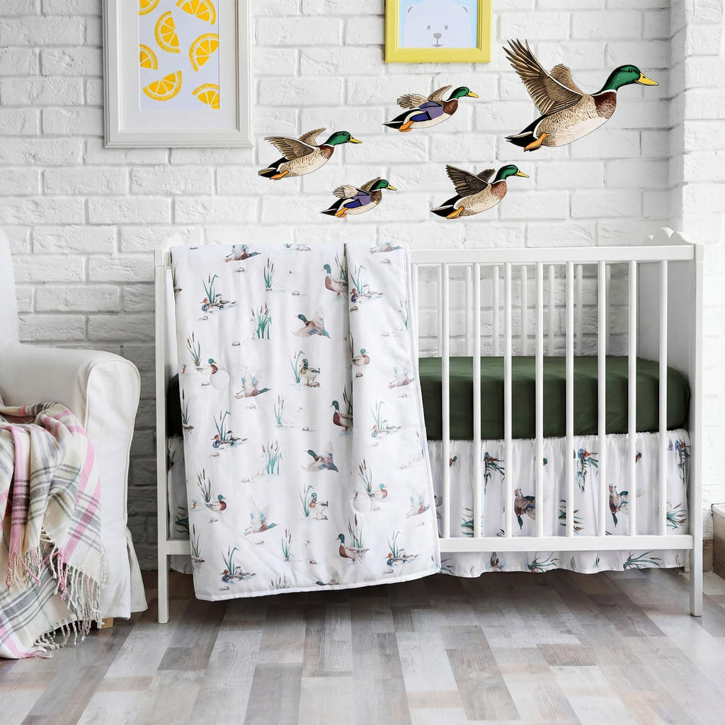 5 Pcs Mallard Duck Crib Bedding Set for Baby