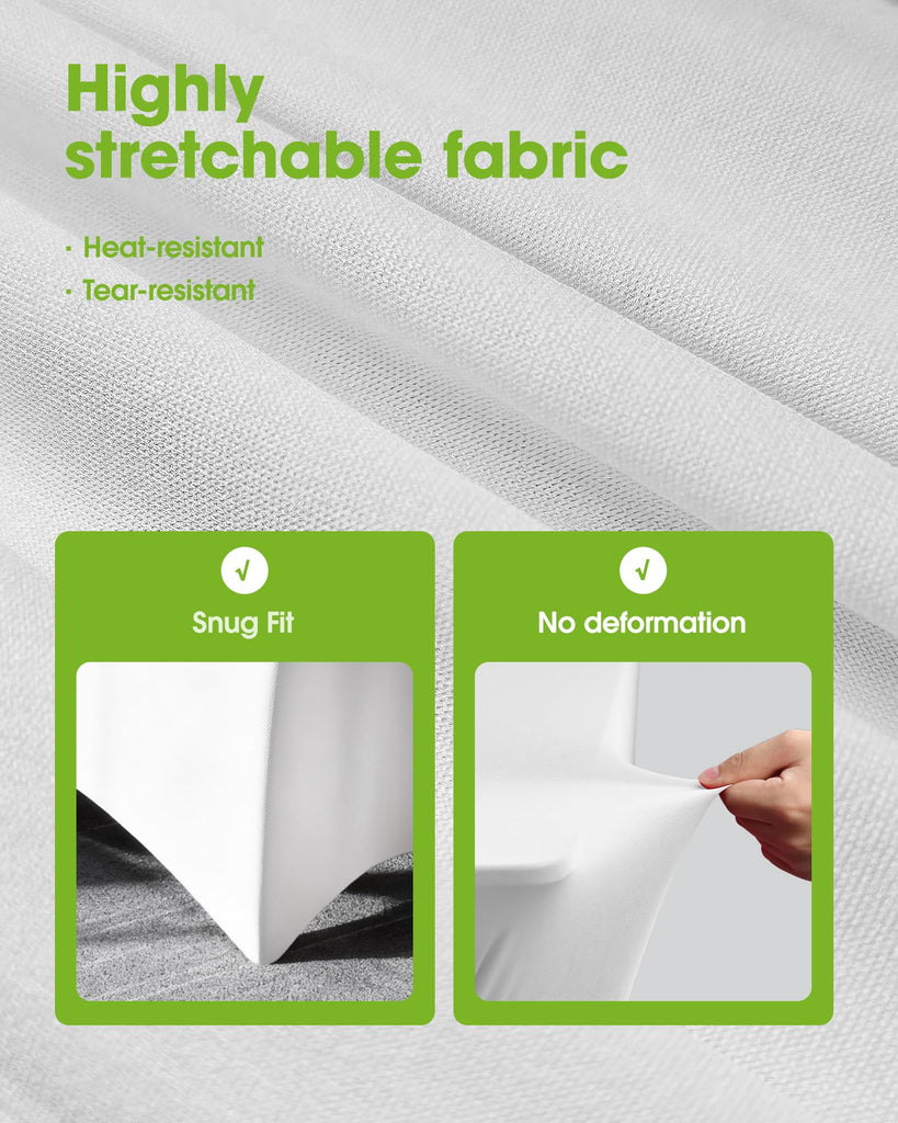 Spandex Tablecloth 6ft 2 Pack White