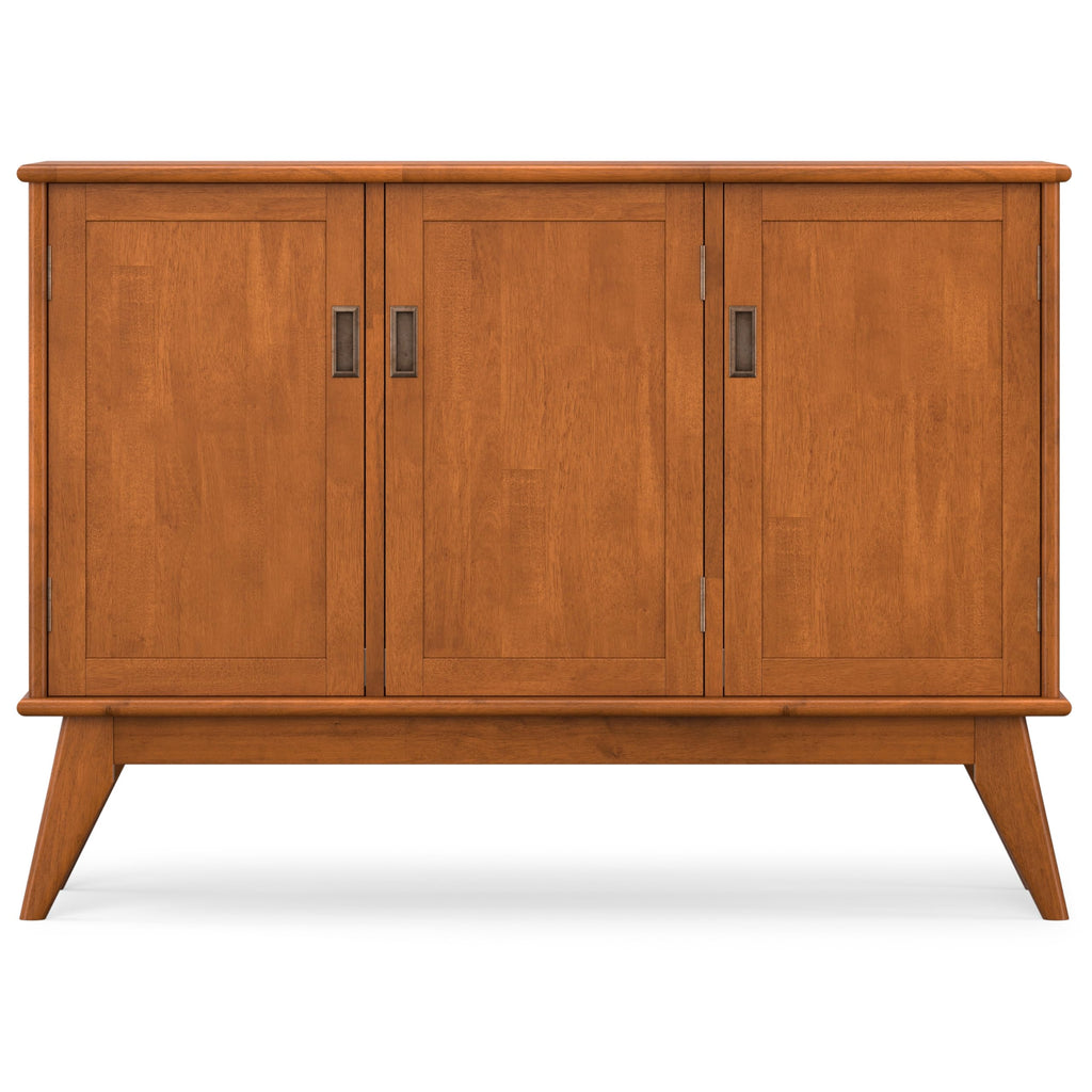 Draper 50" Wide Solid Wood 3-Door Buffet in Teak Brown