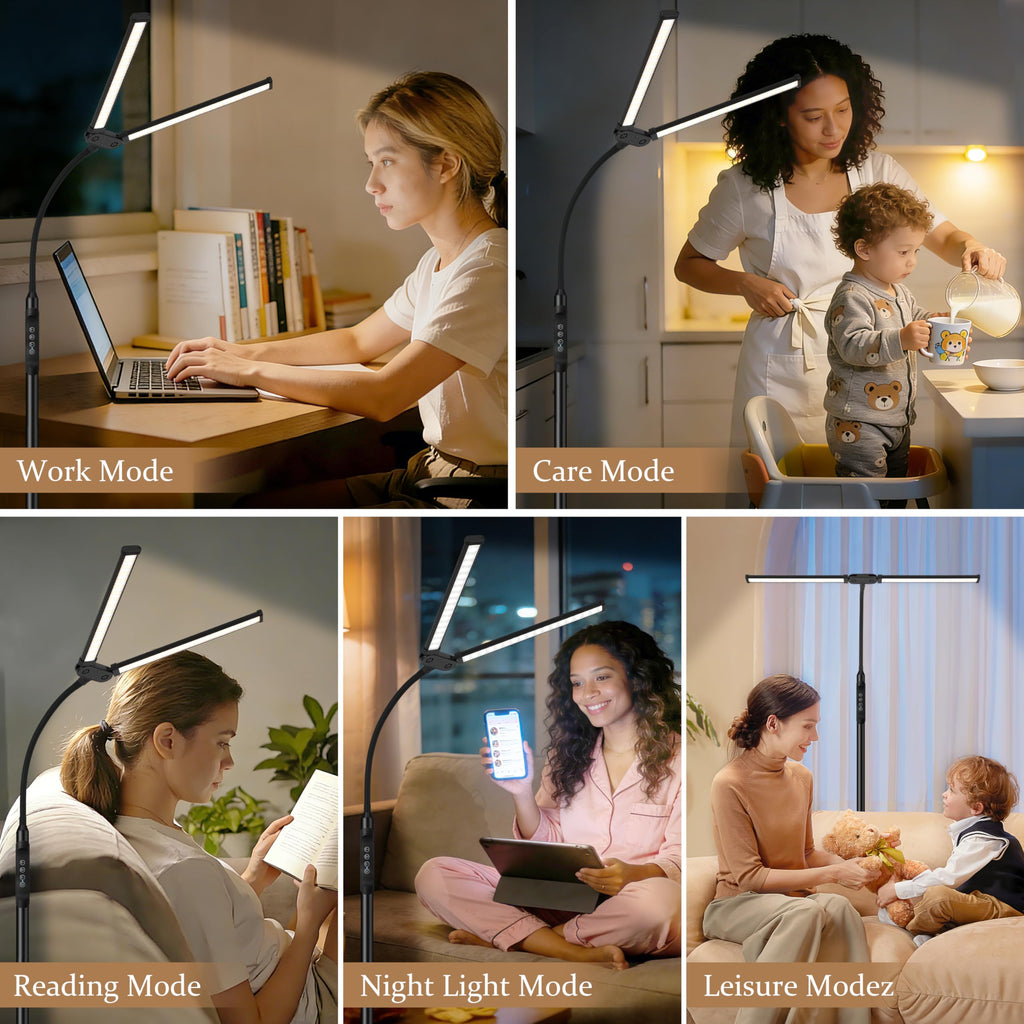 Indoor Floor Lamp for Eye Protection, and Brightness Adjustable, Remote Control and Touch Control