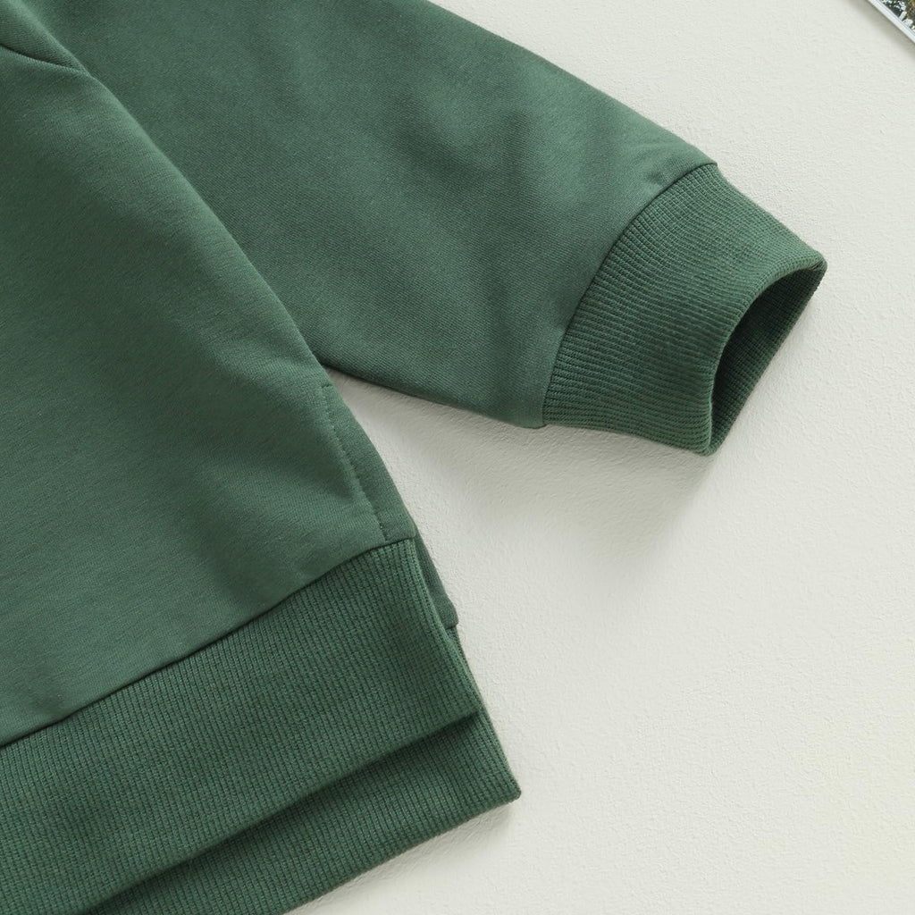 Toddler Baby Boy Girl Fall Winter Outfit Basic Solid Color Crewneck Long Sleeve Sweatshirt Top Jogger Pants Set