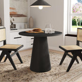 Round Dining Table Wood for 2-4, Modern Farmhouse Kitchen Table, 35'' Small Circle Dining Tables with Pedastal for
