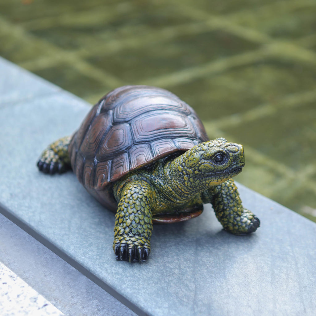 Weather-Resistant Resin Turtle Statue Decoration, Exquisite Handicraft, Artistic Simulation Animal Sculpture