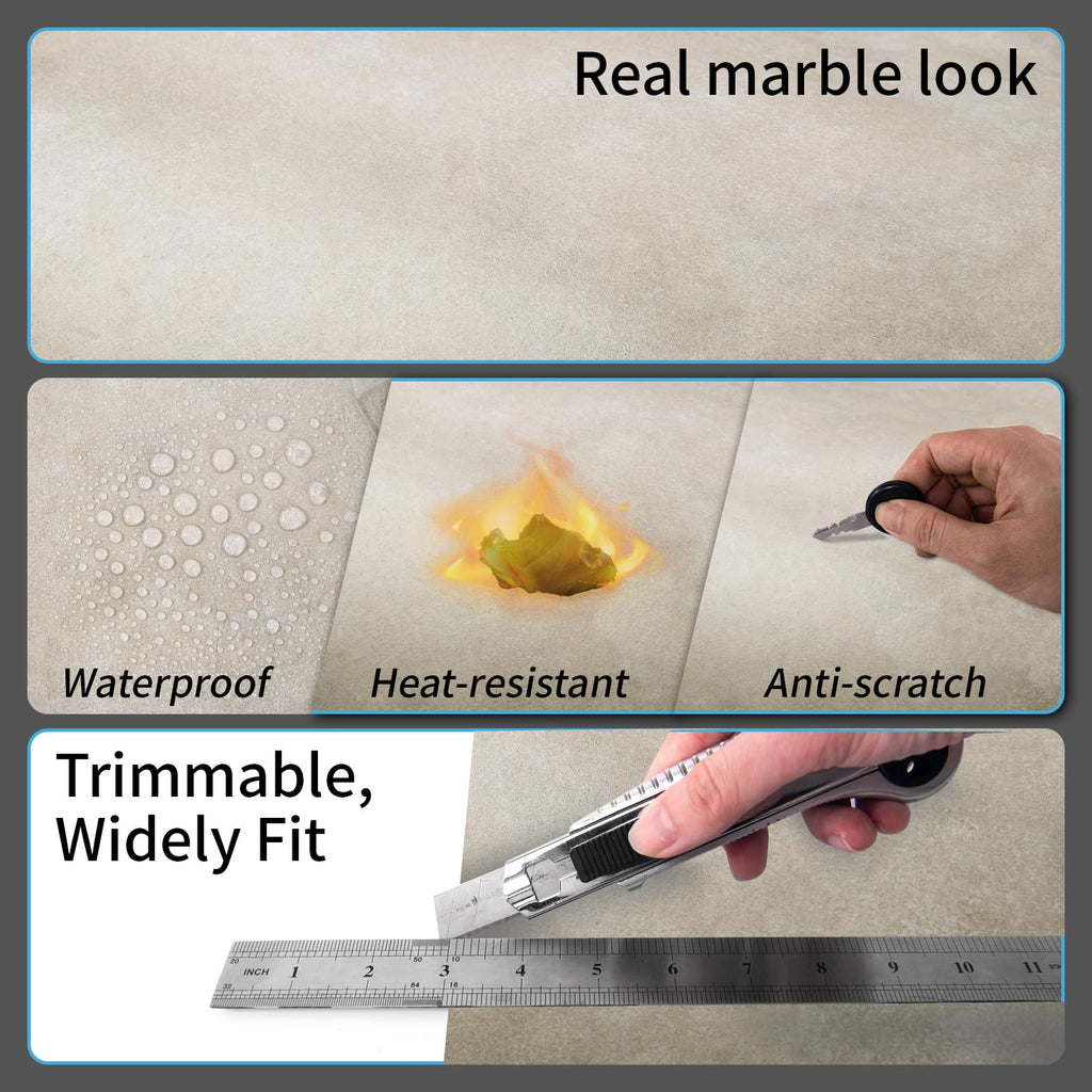 30-Pack Peel and Stick Vinyl Floor Tiles, 12 x 12 in, Slate
