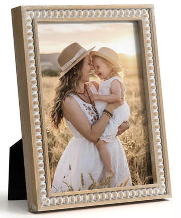 Farmhouse 5x7 Picture Frame Boho White Wood Photo Frame