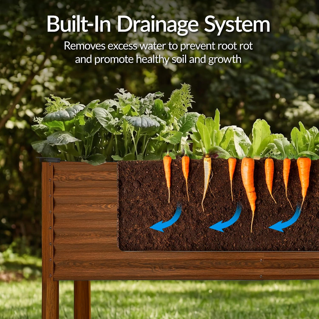 72x24x30in Non Toxic Galvanized Raised Garden Bed, Metal Elevated Planter Box, Vegetable Garden, 100% Non Toxic