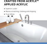 Montego 60 inch L x 27 inch H White Acrylic Freestanding Bathtub