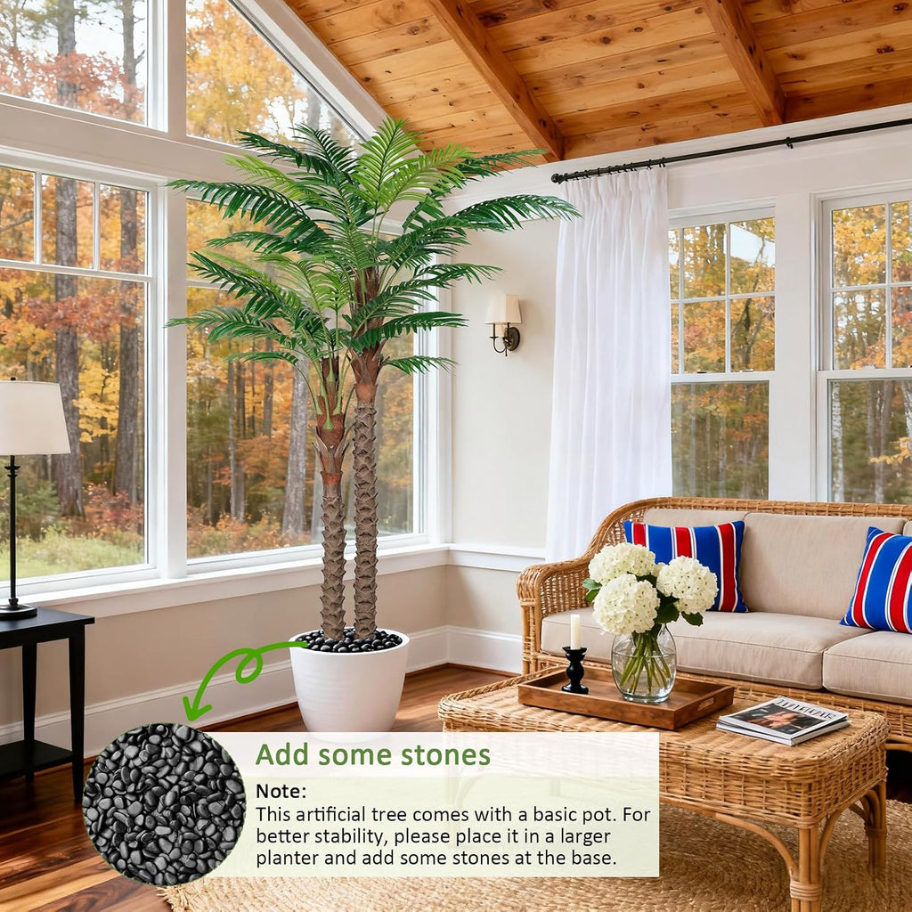 7FT UV-Resistant Faux Palm Tree-84in Artificial Palm Trees for Outdoors