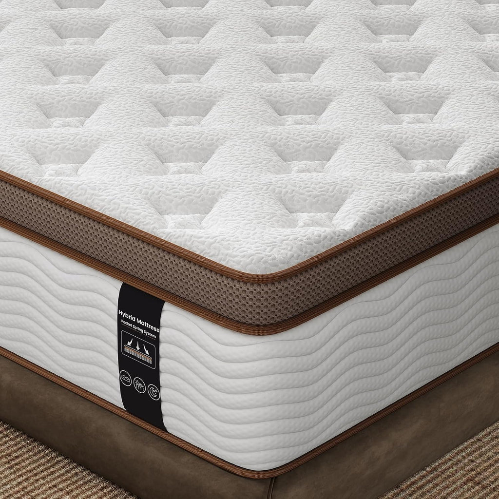 Full Mattress 14 Inch - Firm Hybrid Mattress Full with Orthopedic Spine Support & Motion Isolation - Individually