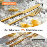 Gold Silverware Set, 40-Piece Flatware Cutlery Set for 8