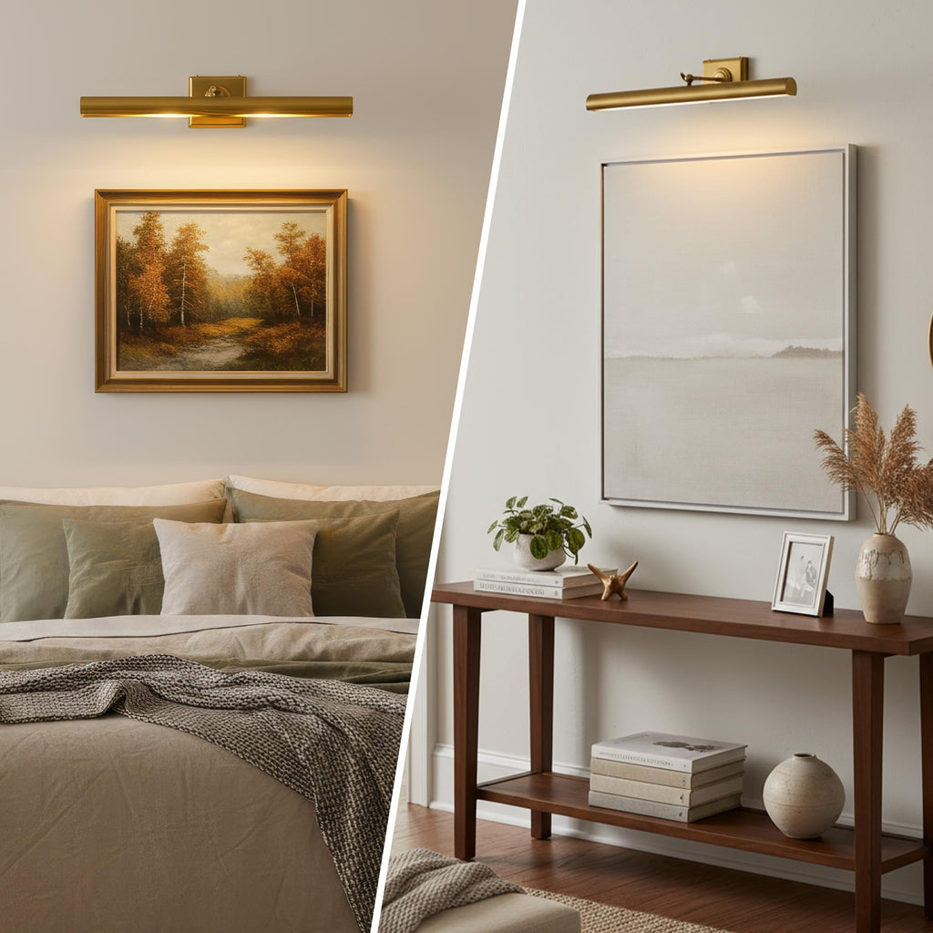 Hardwired Picture Light 24", Dimmable Brass Wall Sconce for Art Display