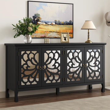 63" Sideboard Buffet Cabinet with Storage, Vintage Credenza
