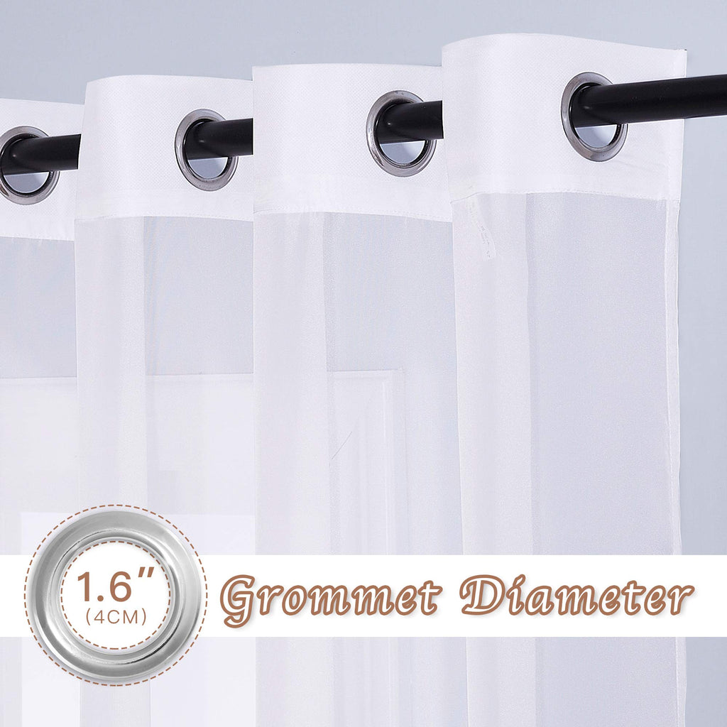 Sheer Curtains Door - Ring Top Voile Textured Soft Lightweight Curtains and Drapes Elegant /Kitchen/Living Room Home