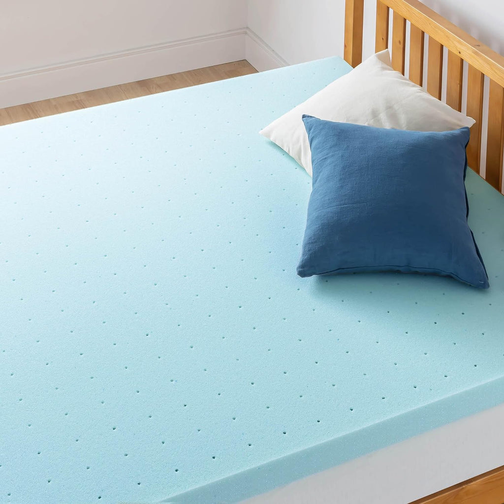 3 Inch Ventilated Memory Foam Mattress Topper, Cooling Gel Infusion, CertiPUR-US Certified, Dorm Essentials, Queen