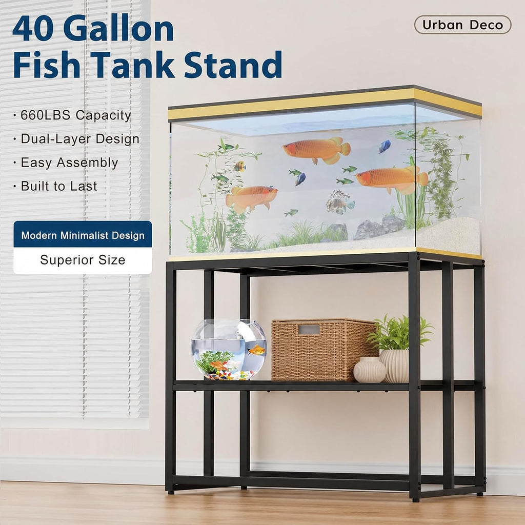 40 Gallon Metal Fish Tank Stand, Aquarium & Terrarium Stand