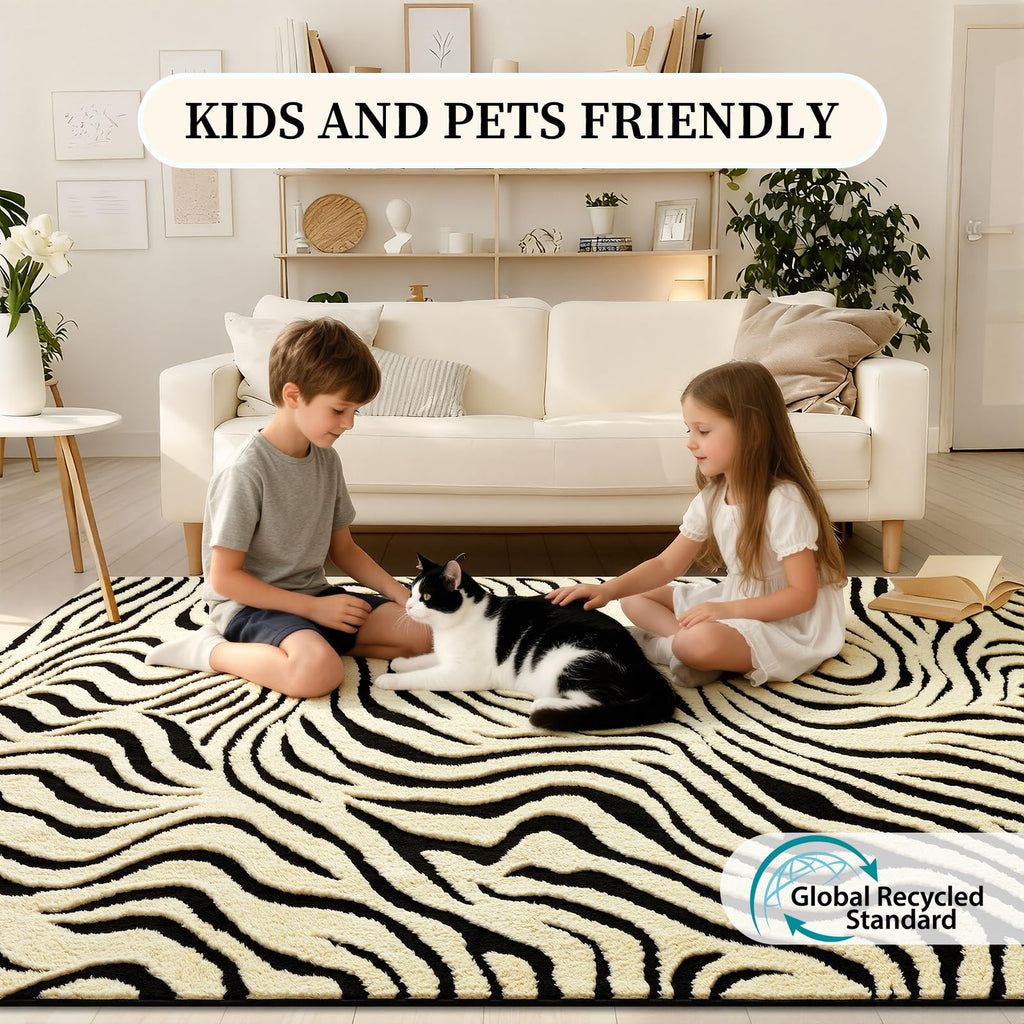 Zebra Hallway Runner Rugs : Modern Washable Non Slip Kitchen Rug