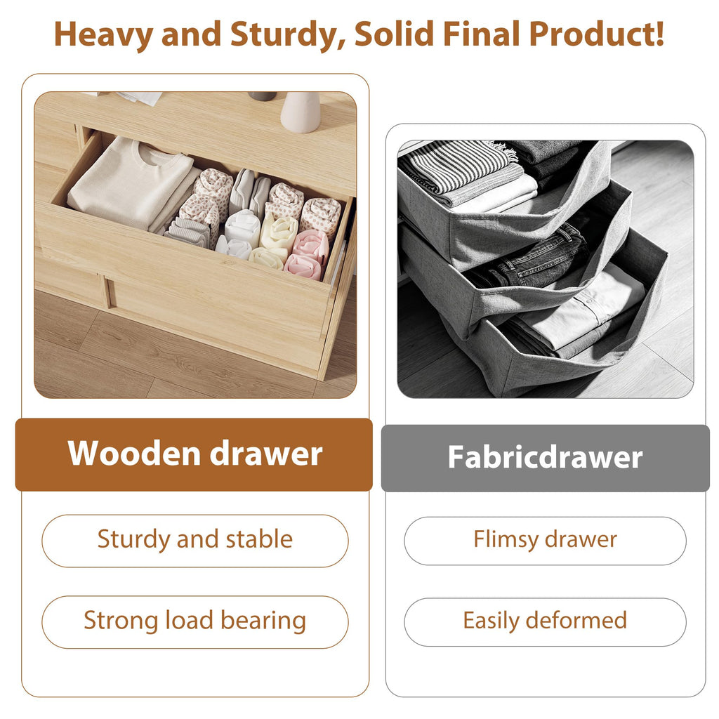 8 Drawer Dresser, 54" Wide Modern Dressers & Chest of Drawers with Large Storage, Wooden Dresser Organizer Closet
