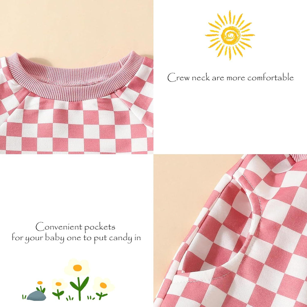 Infant Baby Girl Clothes Long Sleeve Loose Sweatshirts Pockets Pants Headband Outfits Fall Winter Spring Gift