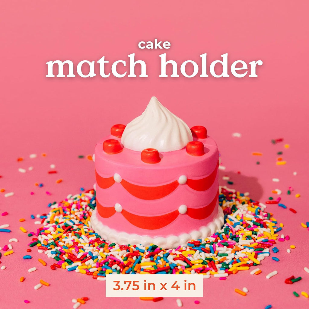 Match Holder with Striker Decor, Pink Cake