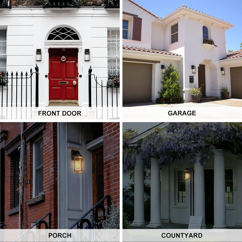 Dusk to Dawn Sensor Outdoor Wall Sconce Lighting Anti-Rust Exterior Porch Light Fixtures Farmhouse Front House Lantern