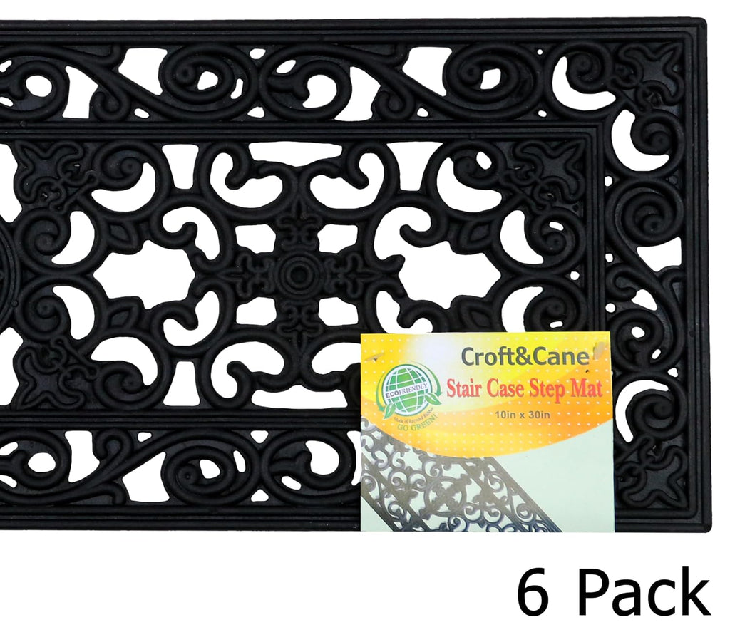 Stair Treads - 4 Pack 10x30 inch Non-Slip Rubber Stair Mats | Sturdy Heavy Duty Drainage Staircase Step Mats