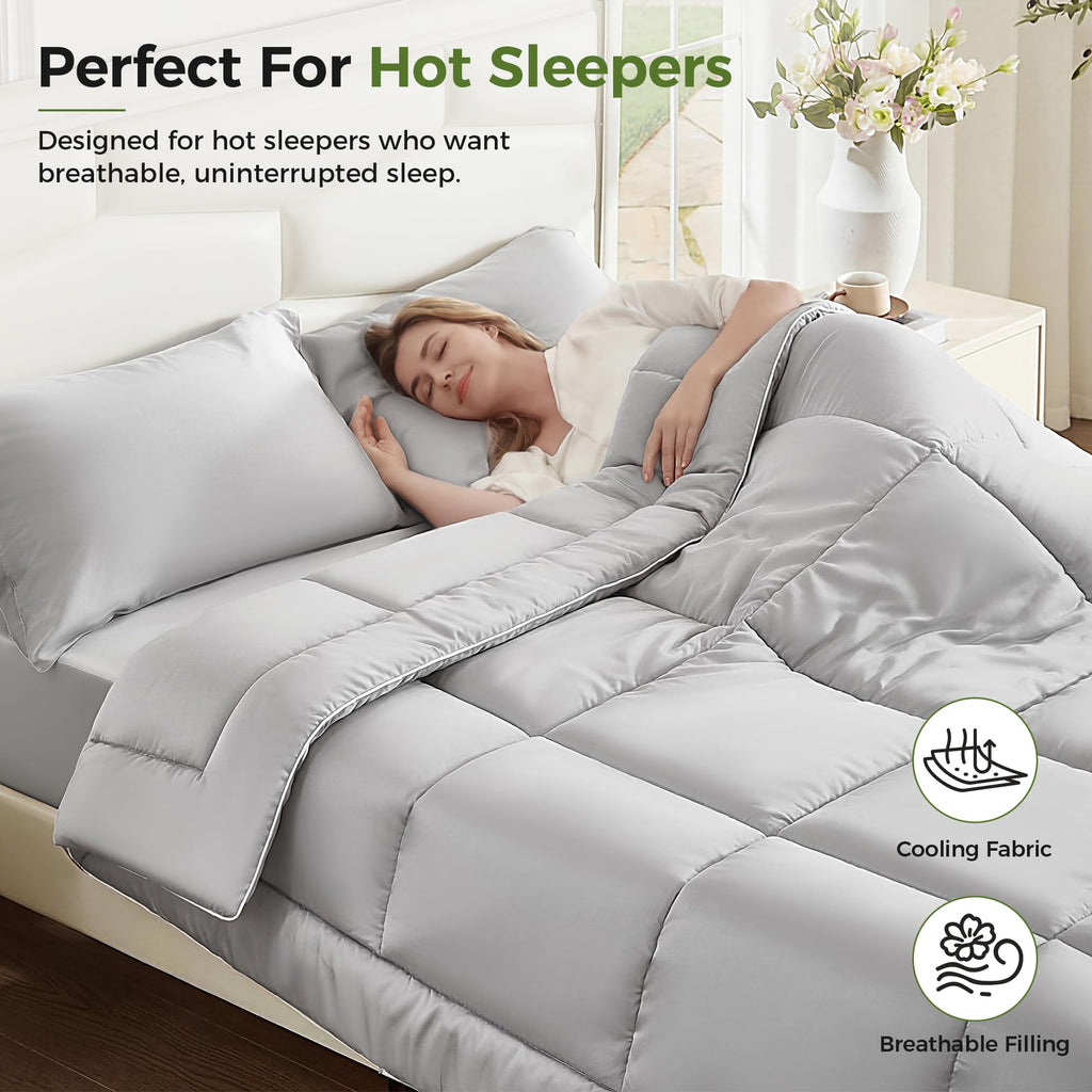 Cooling Comforter Duvet Insert, Hypoallergenic 100% Viscose Derived from Bamboo Shell & Fill - All Season