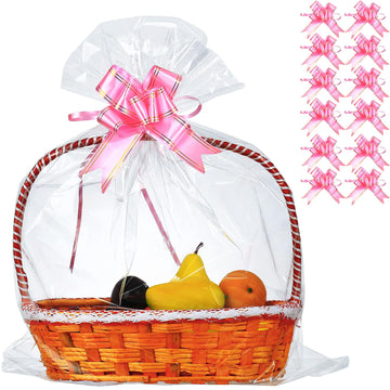 50 Packs 32 x 40 Inches Cellophane Bags for Basket Extra-large Jumbo Clear Cellophane Wraps Clear Huge Cello Bags for
